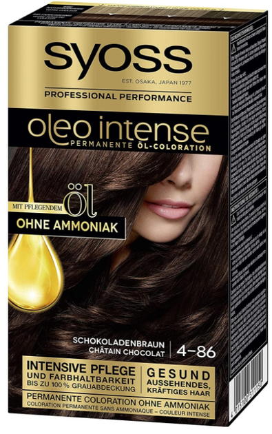 Krem farba do włosów Syoss Oleo Intense Permanent Hair 4-86 Chocolate Brown 115 ml (4015100311150) - obraz 1