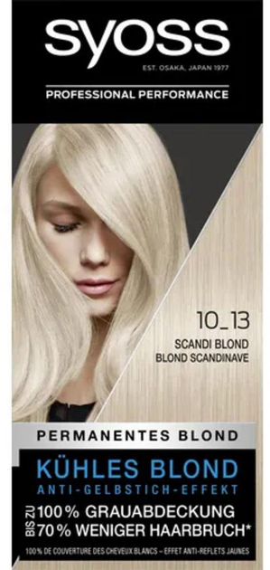 Krem farba do włosów Syoss Permanentes Blond 10-13 Arctic Blond 115 ml (4015100452297) - obraz 1