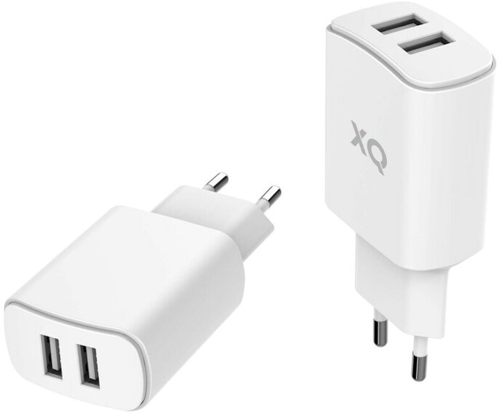 Зарядний пристрій Xqisit NP Travel Charger Dual USB-A 4.8A White (4029948221588) - зображення 2