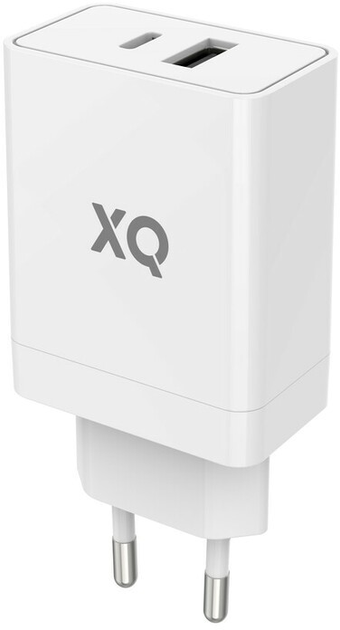 Ładowarka sieciowa Xqisit NP Travel Charger Dual USB-C&A PD30W White (4029948221649) - obraz 1