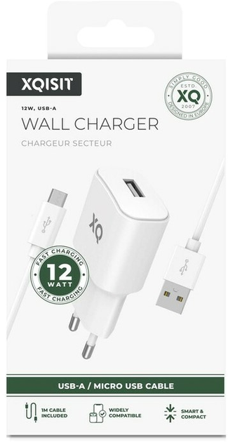 Ładowarka sieciowa Xqisit NP Travel Charger Single USB-A 2.4A + Kabel USB-A-Micro USB White (4029948221571) - obraz 2
