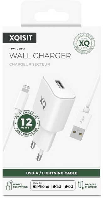 Ładowarka sieciowa Xqisit NP Travel Charger Single USB-A 2.4A + Kabel USB-A - Lightning White (4029948221540) - obraz 2