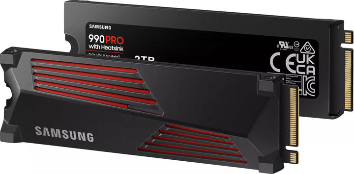 Твердотільний диск M.2 2TB Samsung 990 PRO (M.2 2280, PCIe 4.0 x4, 7450 /6900MB/s, радіатор) - Фото 1 Твердотільний диск M.2 2TB Samsung 990 PRO (M.2 2280, PCIe 4.0 x4, 7450 /6900MB/s, радіатор) - изображение 1
