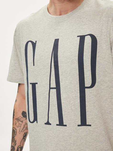 Футболка чоловіча чоловічі GAP 866774-01 S Cіра (1200132694897) - зображення 4