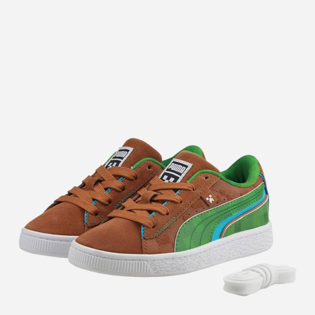 Tenisówki chłopięce Puma Suede Minecraft Jr 384486-01 28.5 Brązowy/Zielony (4064536447414) - obraz 2