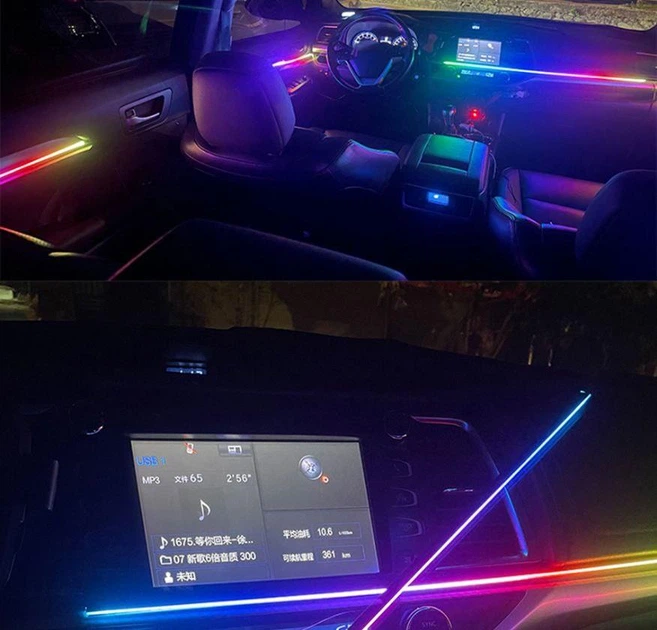 Подсветка салона авто Ambient light Rgb 18в1 набор диодных посветок Bluetooth 12V - Фото 4 Подсветка салона авто Ambient light Rgb 18в1 набор диодных посветок Bluetooth 12V - изображение 4
