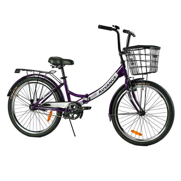 Велосипед міський Corso Advance 24" рама 14" фіолетовий складний AD-24198 - Фото 3 Велосипед міський Corso Advance 24" рама 14" фіолетовий складний AD-24198 - зображення 3