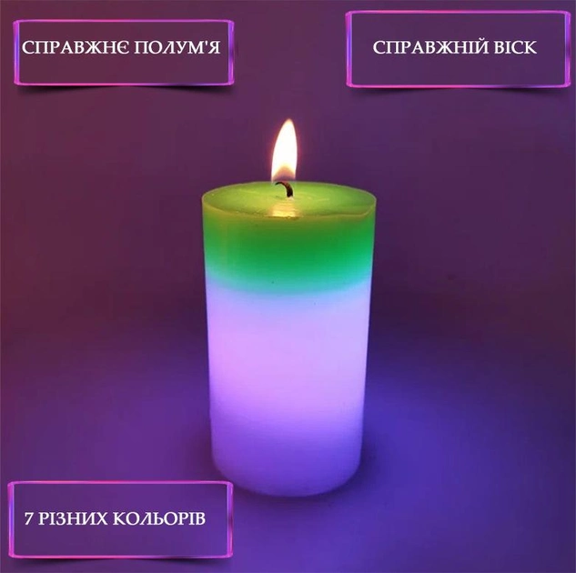 Свечка из воска с подсветкой Magic Candle 7 color 9U9AB699EN - изображение 6