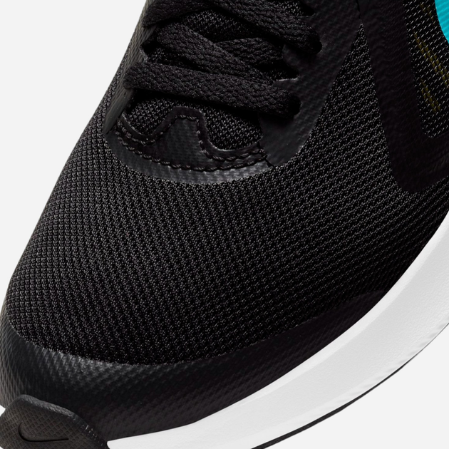 Buty sportowe chłopięce na rzepy Nike Downshifter 10 (GS) CJ2066-009 40 Czarne z jasnoniebieskim i zielonym (194502486568) - obraz 3