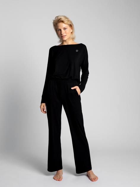 Spodnie piżamowe damskie LaLupa LA028 M Czarne (5903887610490) - obraz 1