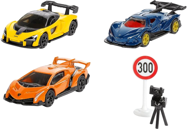 Набір гоночних автомобілів Siku Super з аксесуарами (4006874063284) - зображення 4