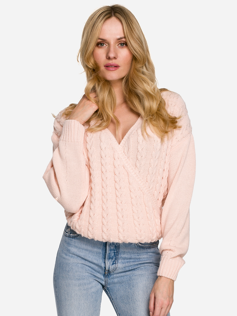 Пуловер жіночий Makover K105 L/XL Світло-рожевий (5903887614115) - зображення 1