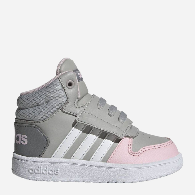 Buty sportowe dziecięce dla dziewczynki na rzepy za kostkę adidas Hoops Mid 2.0 I GZ7779 24 Szare (4064049366479) - obraz 1