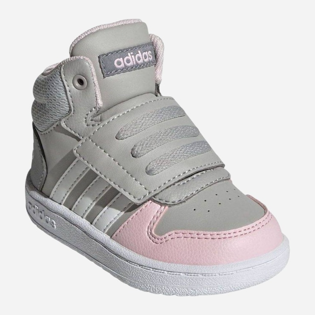 Buty sportowe dziecięce dla dziewczynki na rzepy za kostkę Adidas Hoops Mid 2.0 I GZ7779 26.5 Szare (4064049366493) - obraz 2