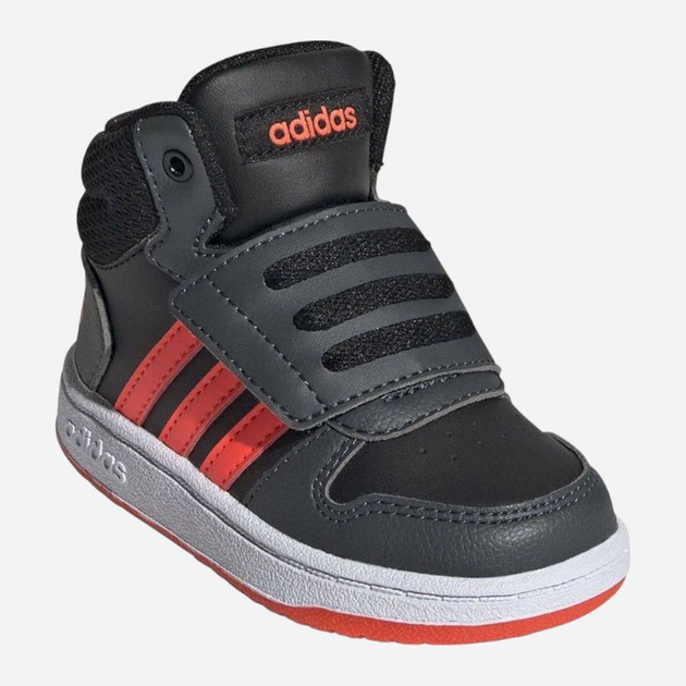 Buty sportowe chłopięce na rzepy za kostkę Adidas Hoops Mid 2.0 I GZ7780 20 Czarne (4064049358948) - obraz 2