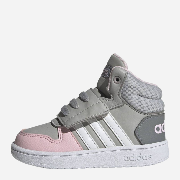 Дитячі високі кросівки для дівчинки adidas Hoops Mid 2.0 I GZ7779 24 Сірі (4064049366479) - зображення 4