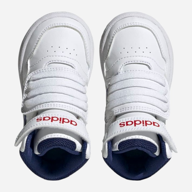 Buty sportowe chłopięce na rzepy za kostkę adidas Hoops Mid 3.0 AC I GZ9650 26 Białe (4066746092057) - obraz 5