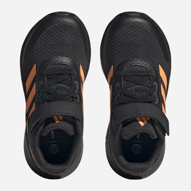 Buty sportowe chłopięce na rzepy adidas Runfalcon 3.0 El K HP5870 28.5 Czarne z pomarańczowym (4066749883331) - obraz 4