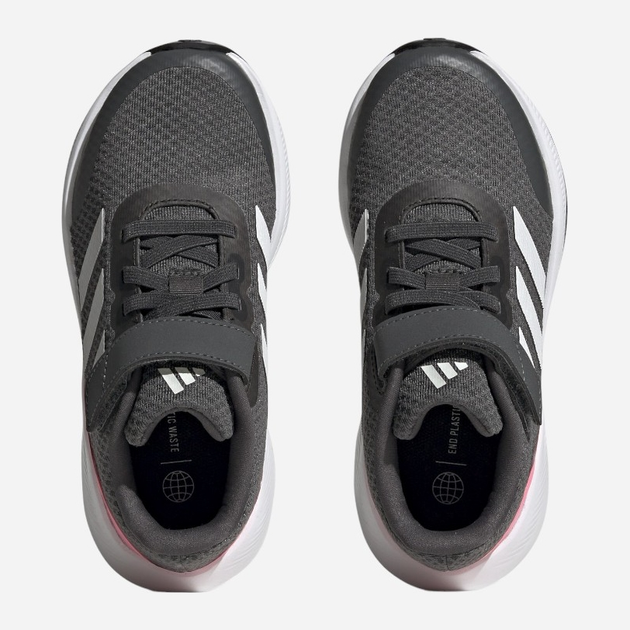 Buty sportowe dziecięce dla dziewczynki na rzepy adidas Runfalcon 3.0 El K HP5873 30 Ciemnoszare (4066749887070) - obraz 4