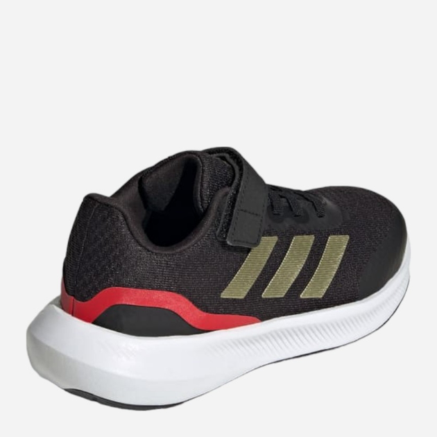 Buty sportowe chłopięce na rzepy adidas Runfalcon 3.0 El K IG5384 39.5 Czarne z ciemnozielonym i czerwonym (4066755595686) - obraz 4