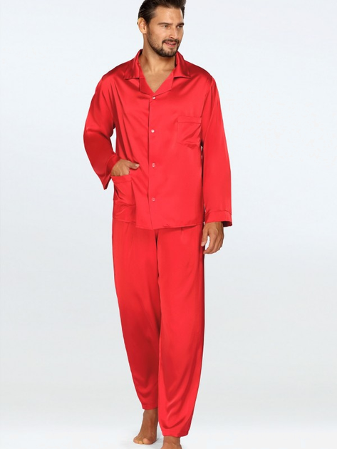 Piżama (koszula + spodnie) męska DKaren Lukas L Czerwona (5903251470781) - obraz 1