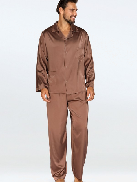 Піжама (сорочка + штани) чоловіча DKaren Lukas M Світло-коричнева (5903251470880) - зображення 1