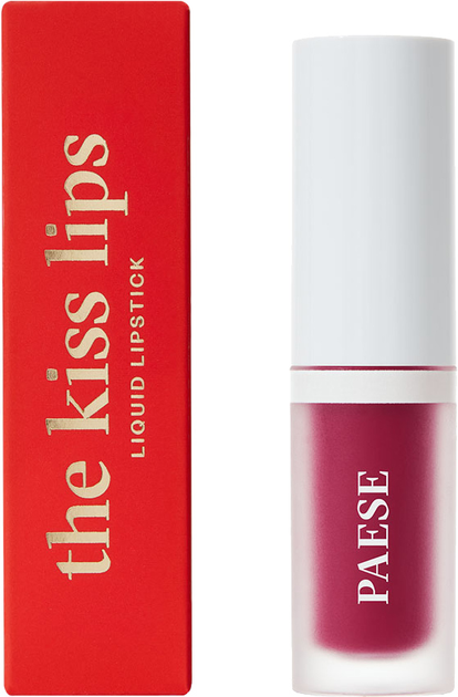 Акція на Рідка помада матова з вітаміном Е Paese The Kiss Lips The Kiss Lips 05 Raspberry Red 3.4 мл від Rozetka