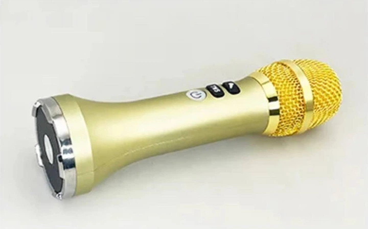 Беспроводной портативный мини микрофон караоке MicMagic L-1258 DSP+TWS 20 Вт Золотой - Фото 2 Беспроводной портативный мини микрофон караоке MicMagic L-1258 DSP+TWS 20 Вт Золотой - изображение 2
