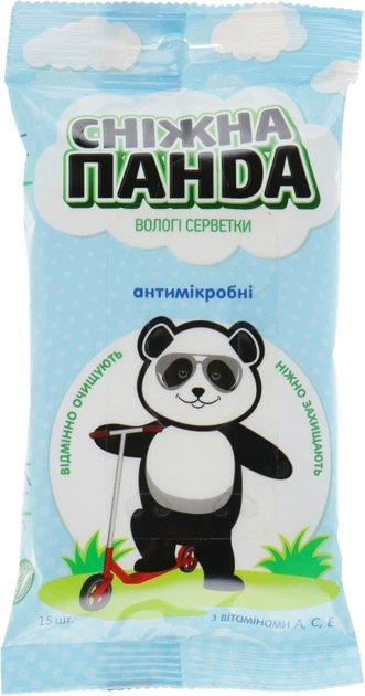 Влажные салфетки для рук Kids "Антимикробные" - Снежная Панда 15шт (641411-34133) - Фото 1 Влажные салфетки для рук Kids "Антимикробные" - Снежная Панда 15шт (641411-34133) - изображение 1