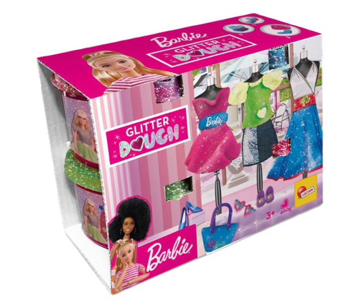 Набір для творчості Lisciani Barbie Glitter Dough Kit Fashion (8008324088843) - зображення 1