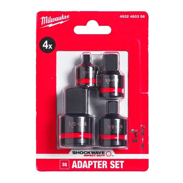 Набор переходников для головок Milwaukee 4 шт (4932480356) - Фото 2 Набор переходников для головок Milwaukee 4 шт (4932480356) - изображение 2