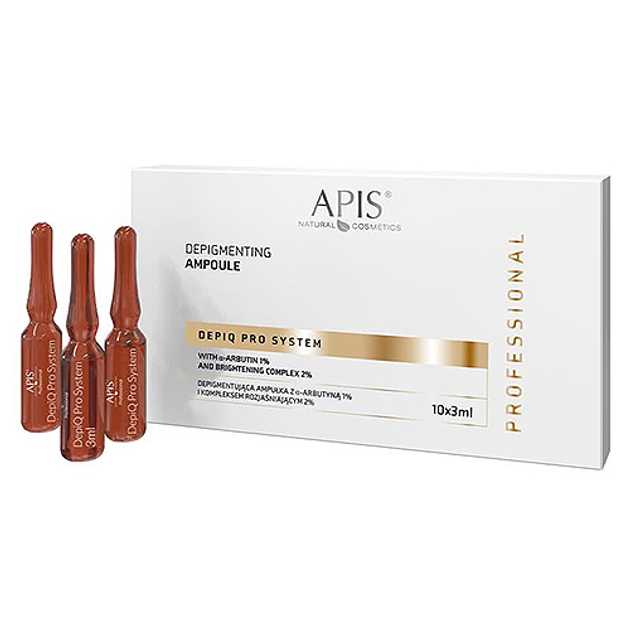 Depigmentujaca ampulka Apis Pro System z A-Arbutyna 1% i Kompleksem Rozjasniajacym 2% 10x3ml (5901810050993) - obraz 1