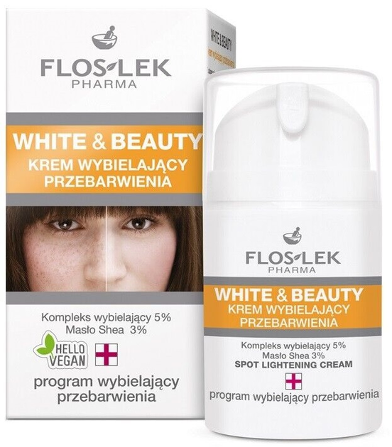 Krem do twarzy Floslek White & Beauty Bielenie 50 ml (5905043001821) - obraz 1