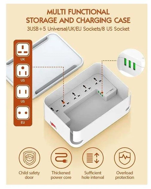 Фільтр Подовжувач мережевий LDNIO SN5310 Management Power Strip Box - 5 розеток та 3USB - зображення 3