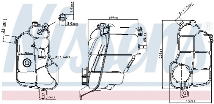 Розширювальний бачок Nissens 996176 Volvo S80, S60, V60, XC60, V70, XC70; Land Rover Freelander - зображення 1