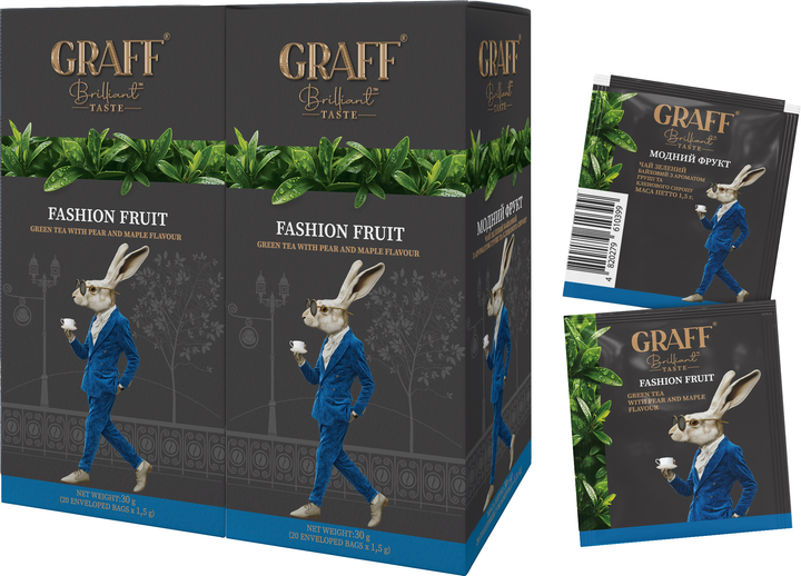 Акція на Набір чаю зеленого Graff Fashion fruit 20 пакетиків по 1.5 г х 2 шт від Rozetka