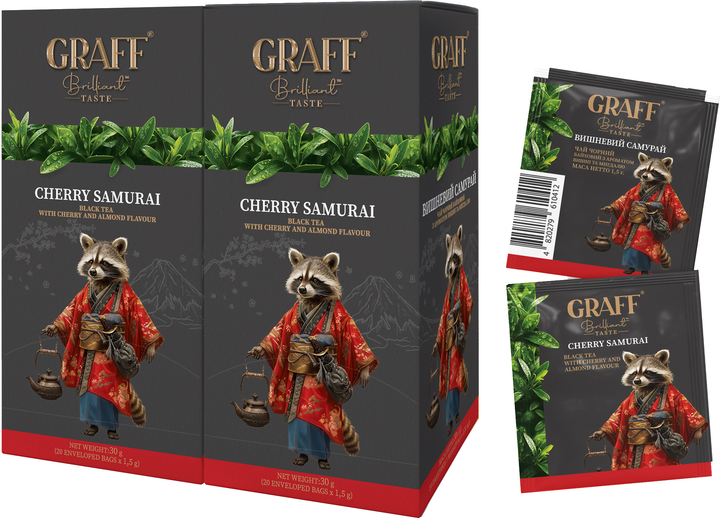 Акція на Набір чаю чорного Graff Cherry Samurai 20 пакетиків по 1.5 г х 2 шт від Rozetka