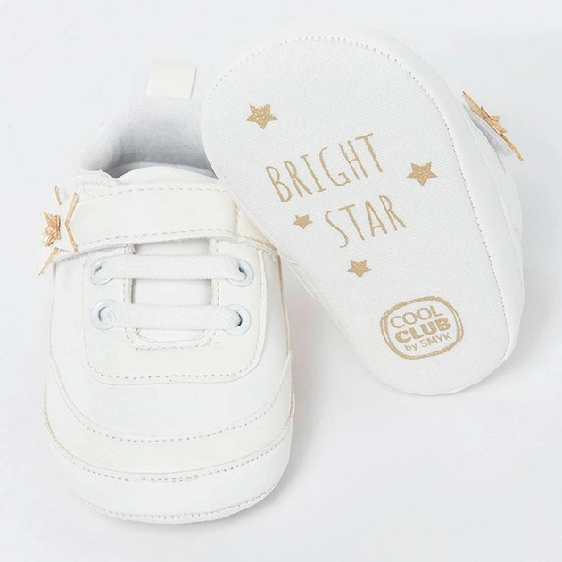Buciki niechodki niemowlęce dla dziewczynki sneakersy Cool Club NBW1S22-CG182 19 Białe (5903977216823) - obraz 3
