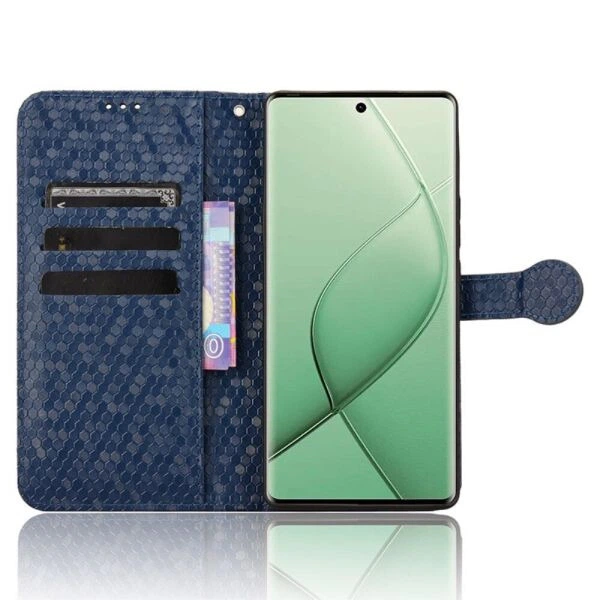 Чехол Deexe Rhombus Book для TECNO Spark 20 Pro+ - Dark Blue - изображение 2