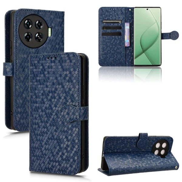 Чехол Deexe Rhombus Book для TECNO Spark 20 Pro+ - Dark Blue - изображение 7