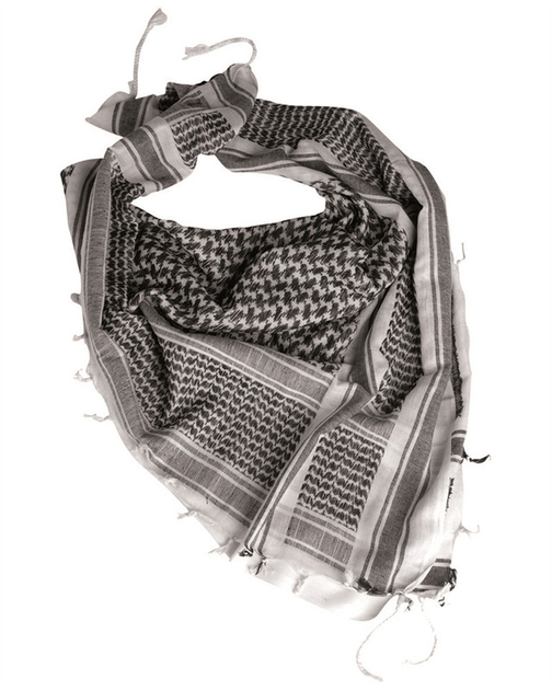 Арафатка шарф-шемаг тактическая Mil-Tec хлопок ONE SIZE 110х110 см Черно-белая HALSTUCH 'SHEMAGH' 110X110CM (12613000) - изображение 1