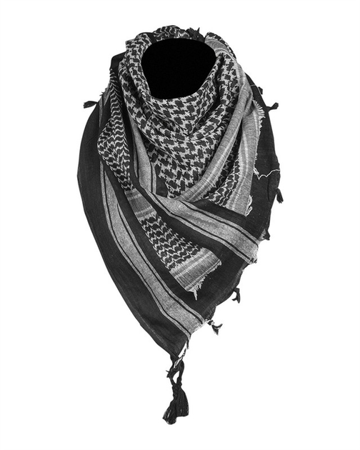 Арафатка шарф-шемаг тактическая Mil-Tec хлопок ONE SIZE 110х110 см Черно-белая HALSTUCH 'SHEMAGH' 110X110 см SCHWARZ/WEISS (12619500) - изображение 1