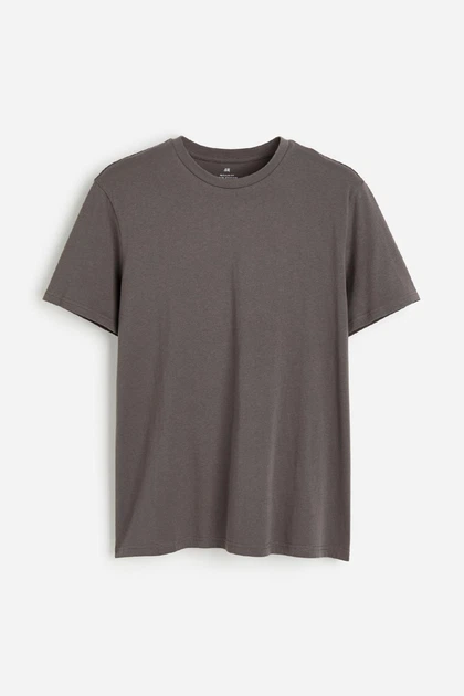 Футболка H&M Regular Fit XS темно сірий 0685816229 - изображение 5