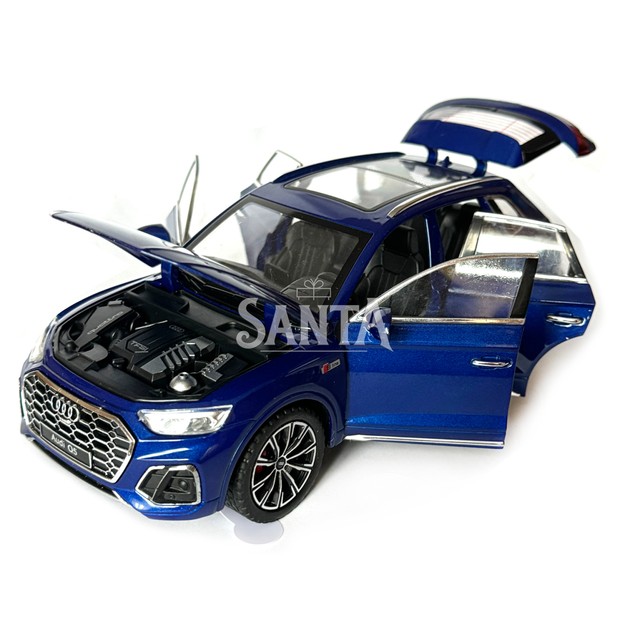 Машинка металлическая Audi Q5 Ауди синяя 1:24 звук свет инерция откр двери багажник капот резиновые колеса 20*8,5*8см (AP-2014) - Фото 7 Машинка металлическая Audi Q5 Ауди синяя 1:24 звук свет инерция откр двери багажник капот резиновые колеса 20*8,5*8см (AP-2014) - изображение 7