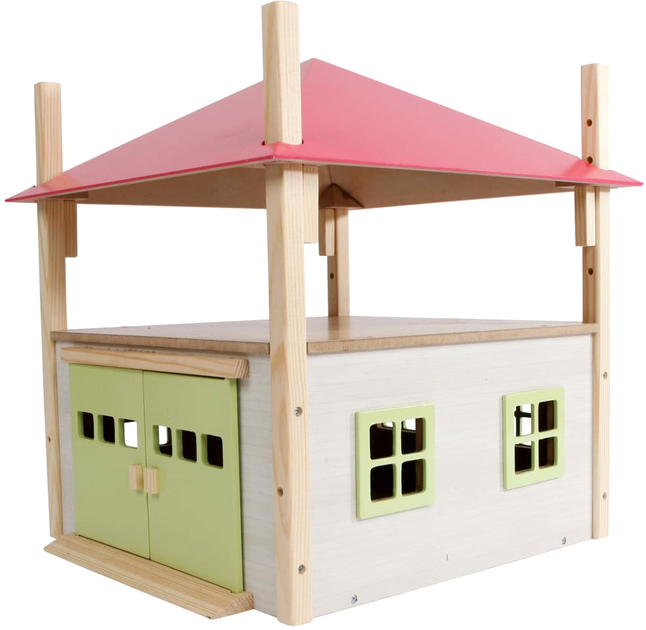 Stodoła na siano Hipo Kids Globe Scale Wood Hay Barn With Loft and Height Różowa 1:32 (8713219379462) - obraz 1