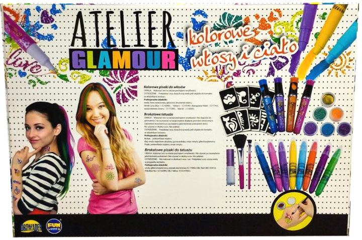 Zestaw kosmetyków Dromader Atelier Glamour Kolorowe włosy i ciało (6900360029977) - obraz 2