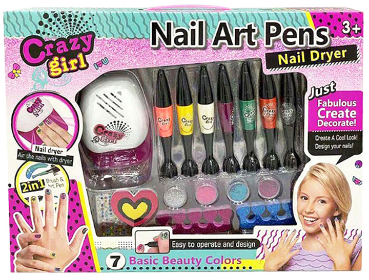 Zestaw do manicure Big Toys Nail Art Pens z lampą (5902719792250) - obraz 1