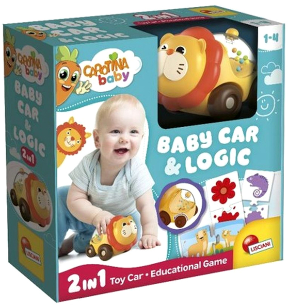 Zabawka edukacyjna Lisciani Carotina Baby Lion Car And Logic Game (8008324102266) - obraz 1