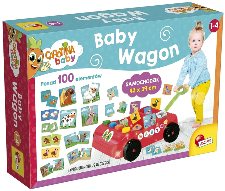 Zabawka na kółkach Lisciani Carotina Baby Wagen (8008324095827) - obraz 1