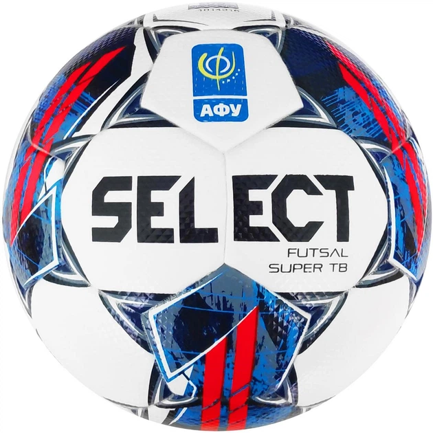 Мяч футзальный Select FUTSAL SUPER TB v22 АФУ бело-чевоный, синий Уни 4 - Фото 1 Мяч футзальный Select FUTSAL SUPER TB v22 АФУ бело-чевоный, синий Уни 4 - изображение 1